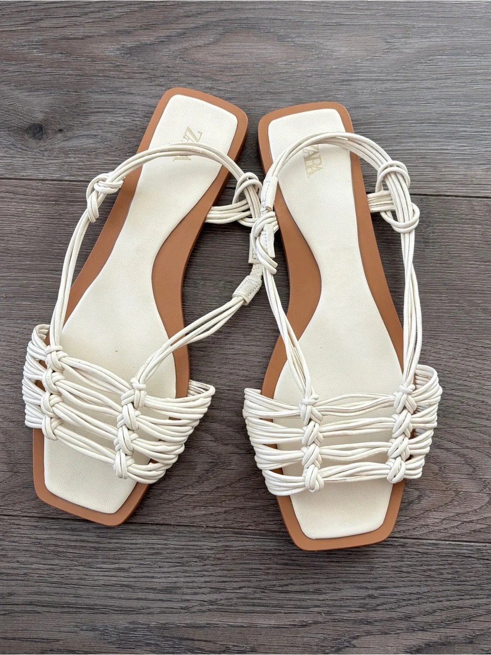 Zara White Knotted Sandals - Picture 8 of 8